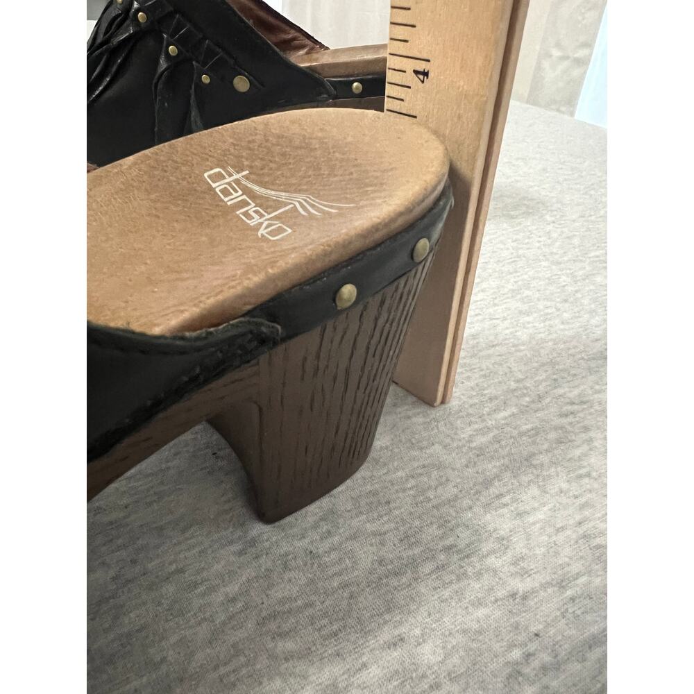 Dansko Deni Fringe Chunky Y2k Platform Mule Clogs… - image 8